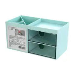 Miniso Caja de Almacenamiento de Dos Capas Con Cajones Azul