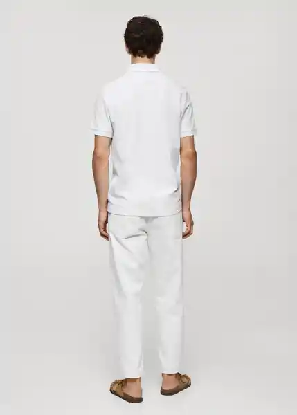 Camisa Polo Rea Blanco Talla XXL Hombre Mango