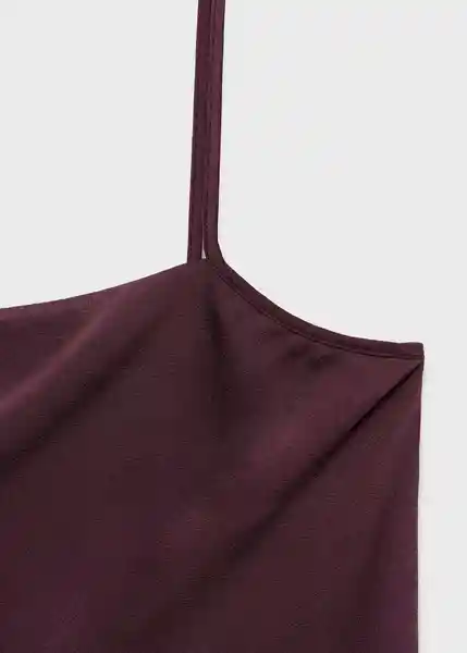 Top Pluma Vino Talla XS Mujer Mango