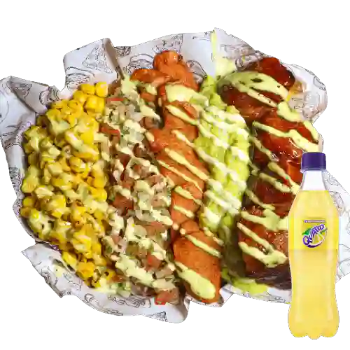 Combo Salchipapa Costilla + Quatro 400 ml