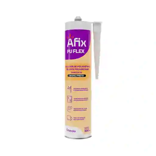Afix Sellador Adhesivo de Poliuretano Pu Flexx Negro