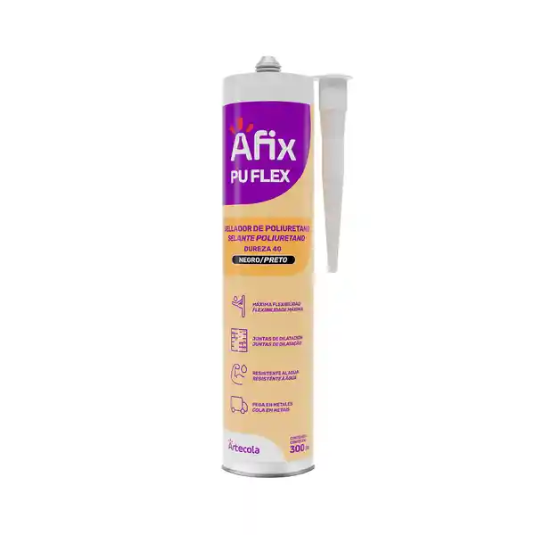 Afix Sellador Adhesivo de Poliuretano Pu Flexx Negro