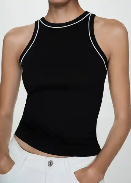 Top Bonac Negro Talla S Mujer Mango