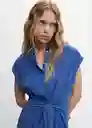 Vestido Guinda Azul Talla 26 Mujer Mango