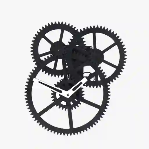 Inkanta Reloj de Pared Triple Engranaje Negro