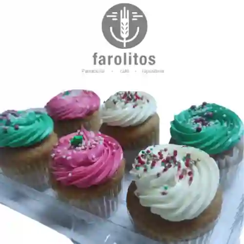 Cupcakes Navideños X6