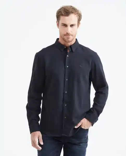 Camisa Cotton Line Negro Noche Ultraoscuro M Chevignon