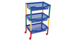 Rimax Canasta Móvil Rectangular de 3 Niveles Azul Marino