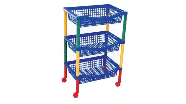 Rimax Canasta Móvil Rectangular de 3 Niveles Azul Marino