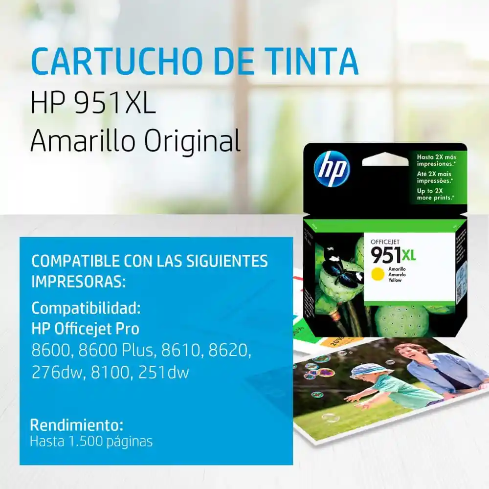 Cartucho De Tinta Hp 951xl Amarillo Original (cn048al)