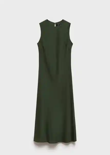Vestido Cava Verde Talla M Mujer Mango