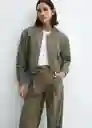 Pantalón Angie Khaki Talla 40 Mujer Mango