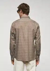 Camisa Roma Beige Talla M Hombre Mango