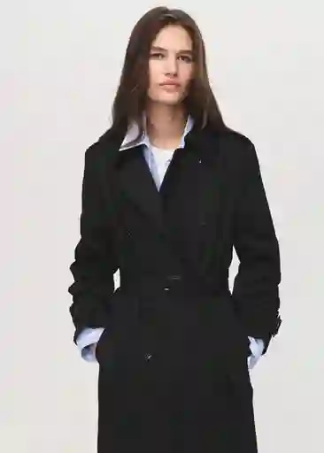 Abrigo Trench Polana Negro Talla M Mujer Mango