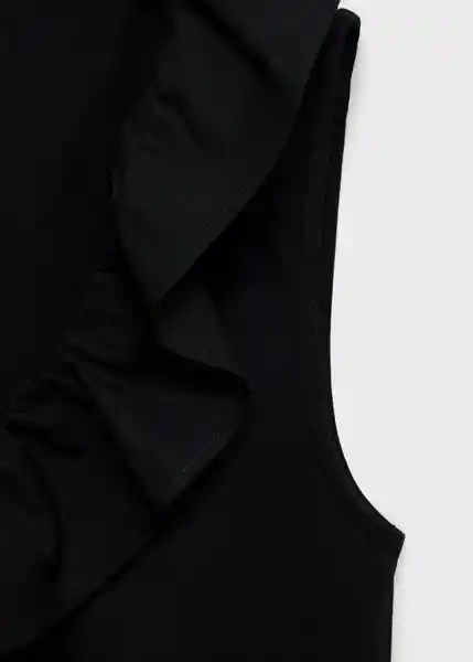 Top Volant Negro Talla XS Mujer Mango