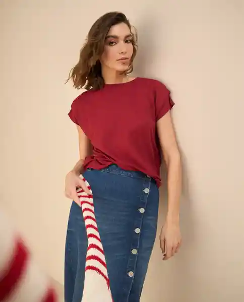 Camiseta Rojo Rio Oscuro Talla M 401G011 Esprit
