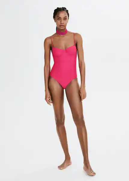 Traje del Bañador Cam Fucsia Talla S Mujer Mango