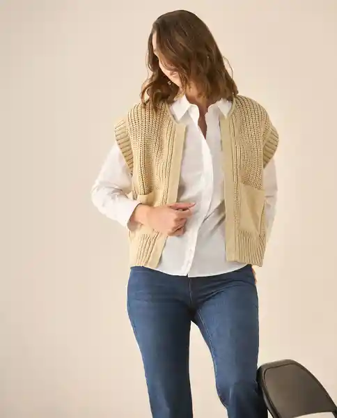 Cardigan Tejido Beige Arenilla Claro Talla MG69G200 Esprit