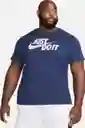 Nike Camiseta Tee Just do It Swoosh Hombre Azul S AR5006-410