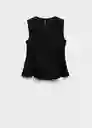 Top Pep Negro T. M Mujer Mango