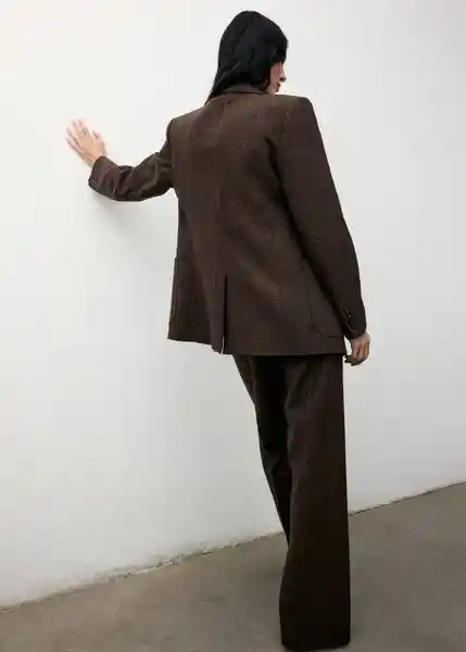 Blazer Americana Piper Marrón Talla M Mujer Mango