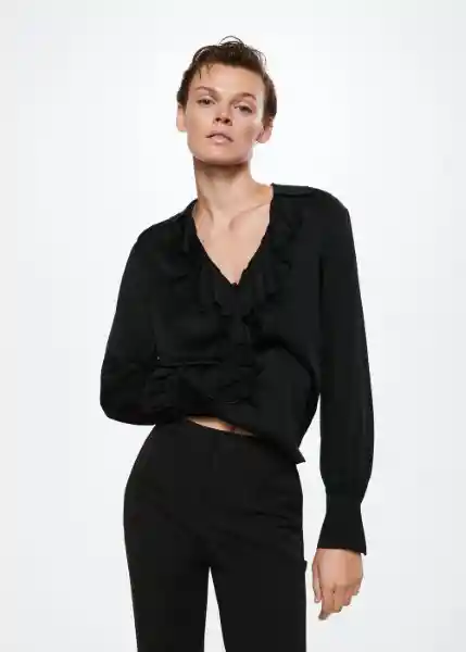 Blusa Bibiana Negro Talla M Mujer Mango