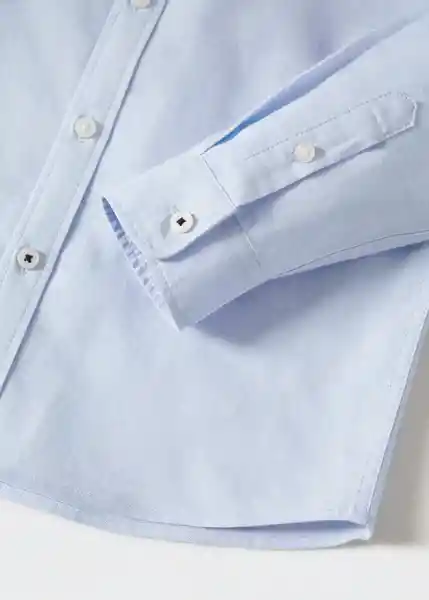 Camisa Oxford Celeste Talla 09 Niños Mango