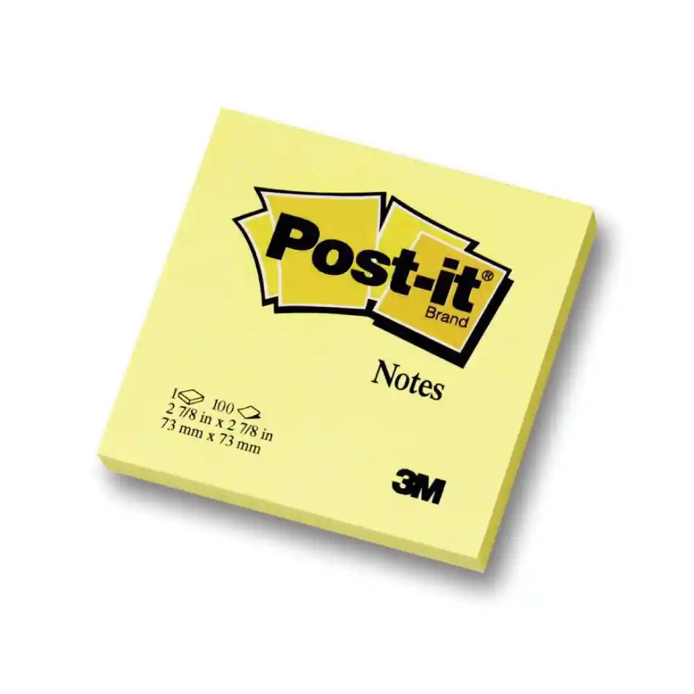 Post It -® Notas Adhesivas 654, Color Amarillo, 7,6 X 7,6 Cm