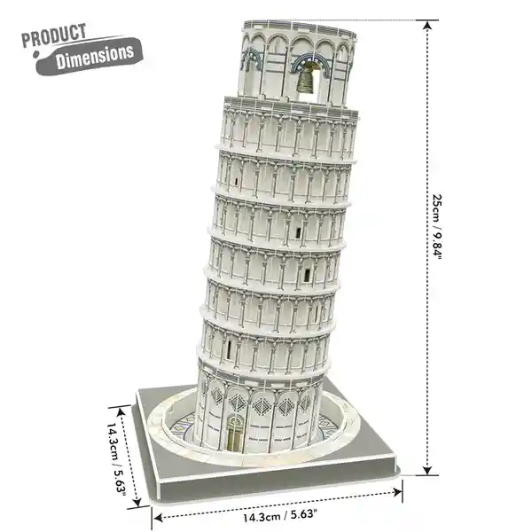 Rompecabezas Torre De Pisa 3d Cubic Fun 27 Piezas