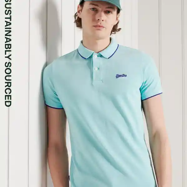 Superdry Polo Poolside Pique Azul Claro Talla S