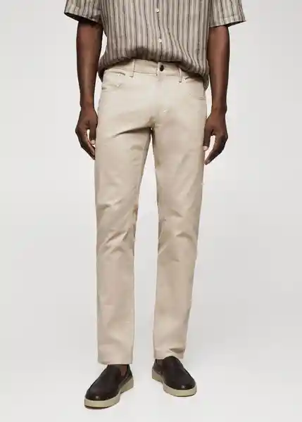 Pantalón Pisa Beige Talla 48 Hombre Mango