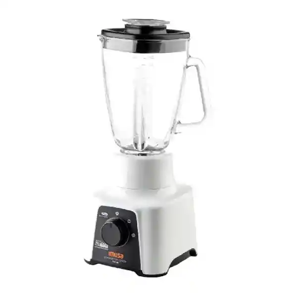 Imusa Licuadora Power Mix Plus 2V Vaso Vidrio Blanca