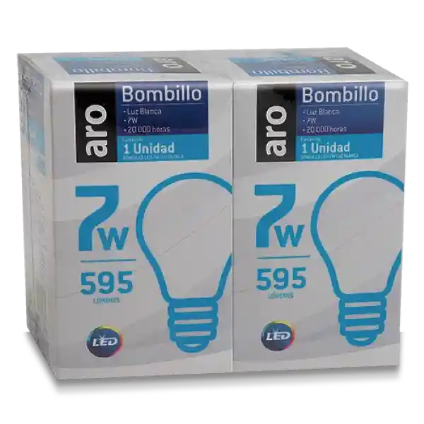 Aro Bombillo Led 7W Luz Blanca E27 20000 Hojas