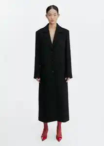Abrigo Dejavu Negro Talla XL Mujer Mango