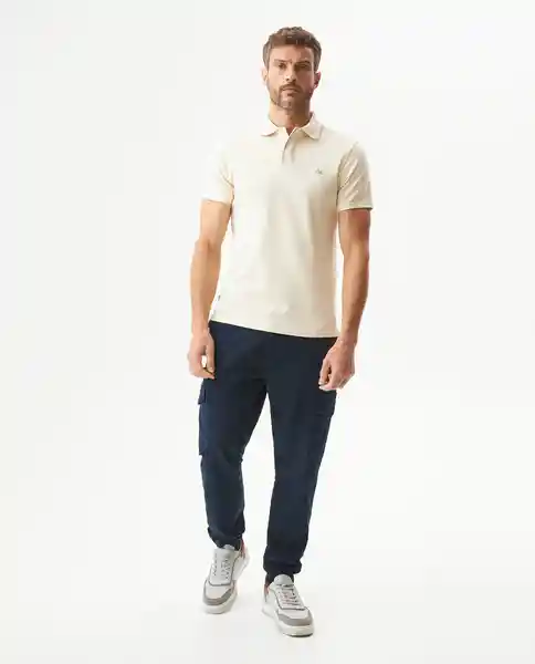 Camiseta Polo Contrast Zip Knob Crudo Cisne Claro T L Chevignon