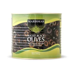 Marismas Aceitunas Negras en Rodajas