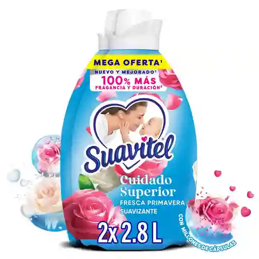 Suavitel Cuidado Superior Fresca Primavera, 2.8L Bipack