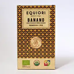 Equiori Banano Cubierto con Chocolate Orgánico Semiamargo 