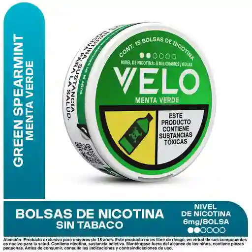 Velo Bolsa de Nicotina Menta Verde 6 mg