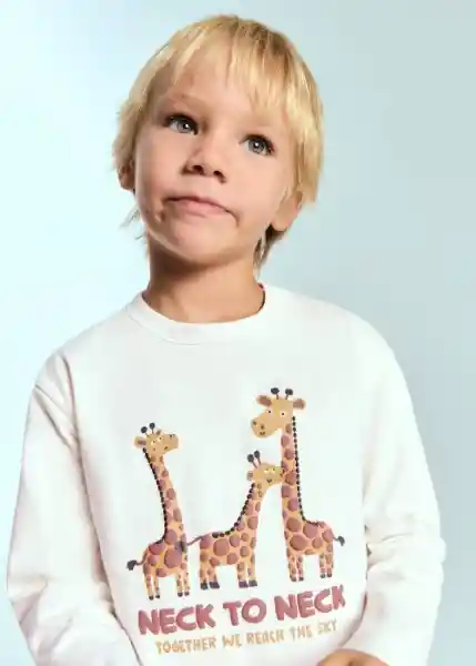 Camiseta Jirafam Offwhite Talla 70 Niños Mango