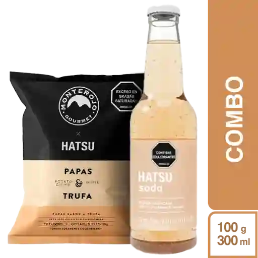 Combo Papa Trufa y Soda Hatsu de Uva