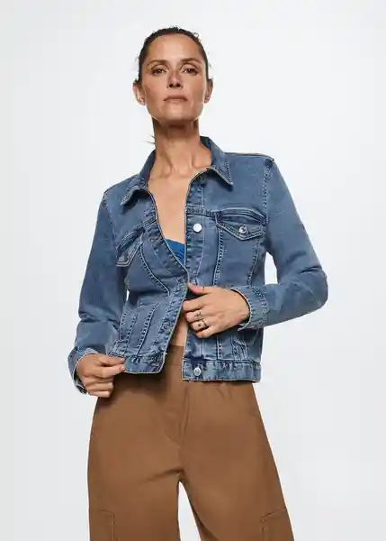 Chaqueta Cazadora Vicky Tejano Medio Talla M Mujer Mango