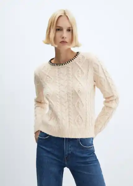 Jersey Frizzly Beige Talla M Mujer Mango