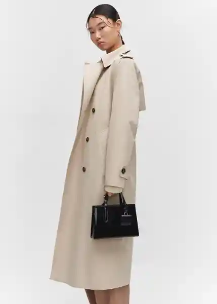 Abrigo Trench Chicago Piedra Talla M Mujer Mango