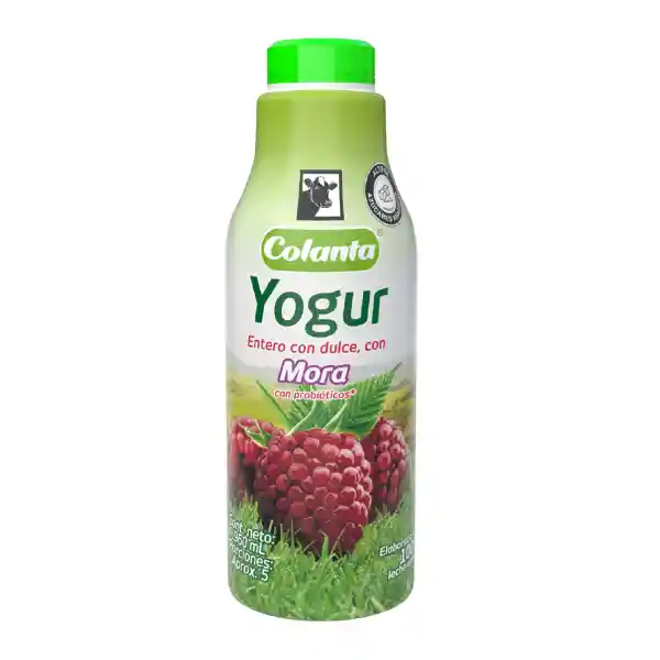 Yogur Entero Mora Colanta Garrafa x 960 mL