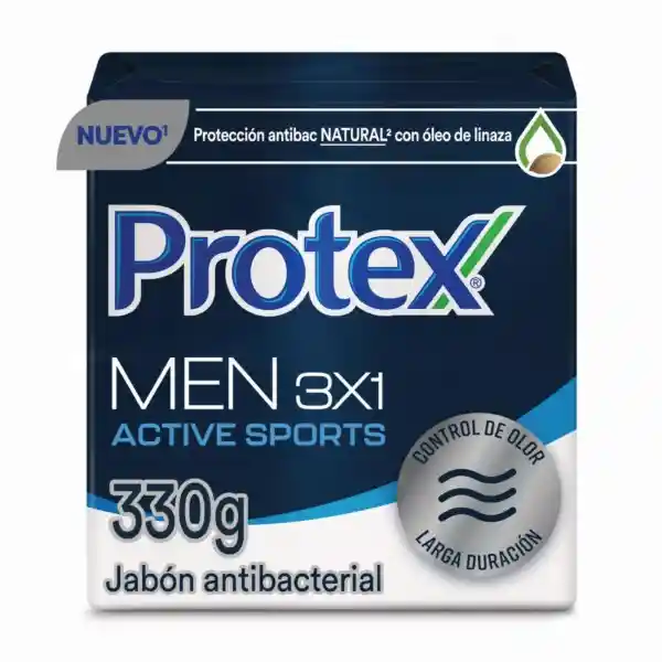 Jabón Antibacterial Protex Men Sport 110 g x 3