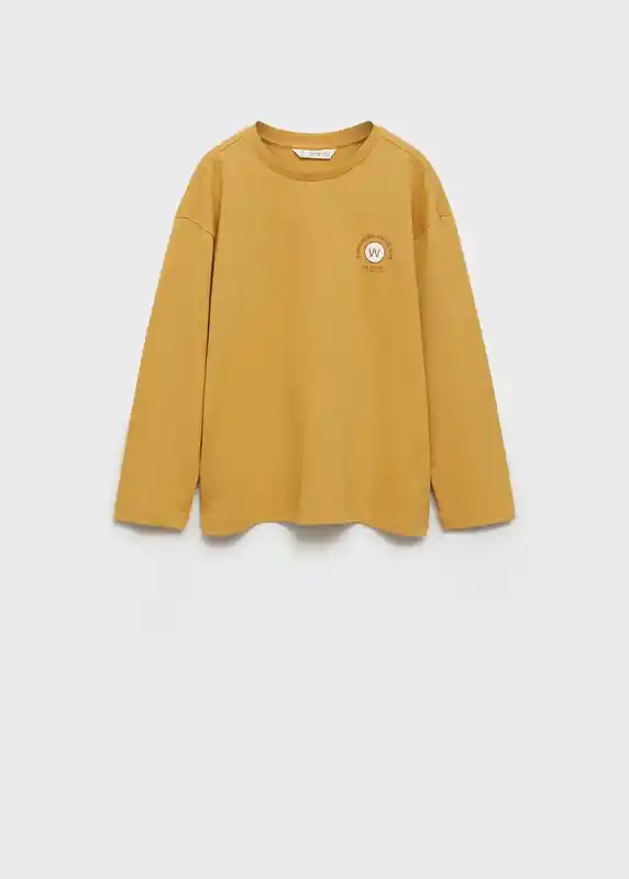 Camiseta Connect Ocre Talla 10 Niños Mango