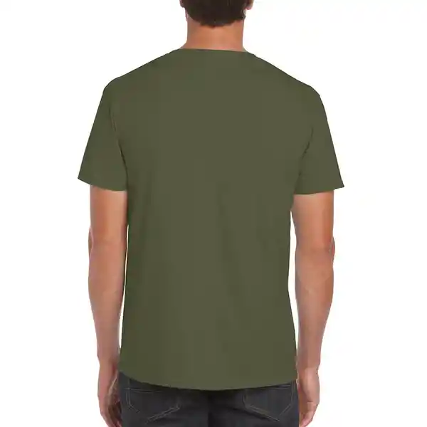 Gildan Camiseta Ring Spun su Adulto Verde Militar Talla L