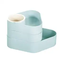 Organizador Plástico Giratorio de 3 Compartimentos Azul Miniso