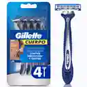 GILLETTE Cuerpo Cuchilla de Afeitar Máquina de Afeitar Corporal Desechable Zona Intima Depilación Corporal Masculina 4 uds